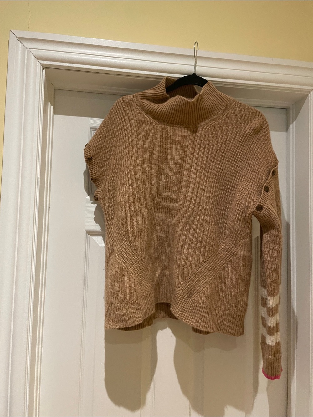 Maeve Anthropologie 100% Cashmere Convertible Sweater Vest Camel L